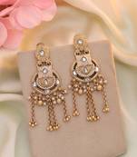 White color matte gold earrings