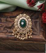 Green color matte gold rings