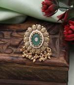 Pista green color matte gold rings