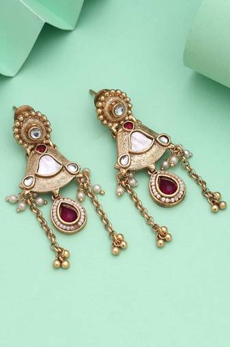Rani color matte gold earrings