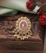 Pink color matte gold rings