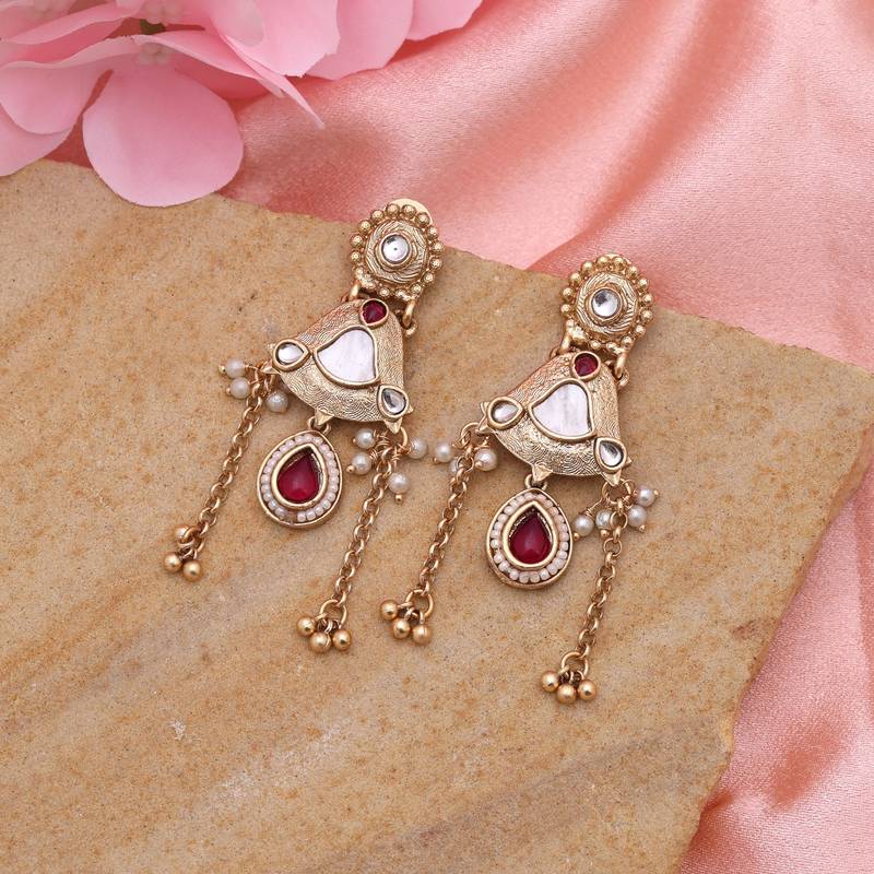 Rani color matte gold earrings