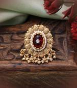 Red color matte gold rings