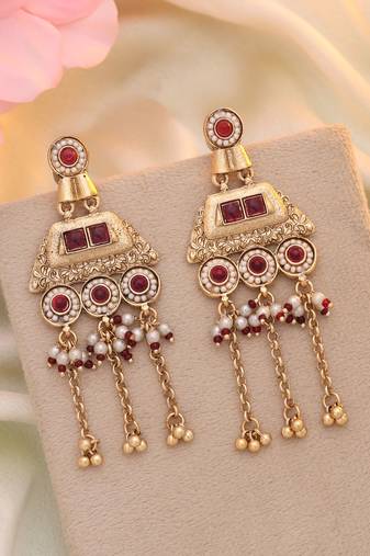 Rani color matte gold earrings