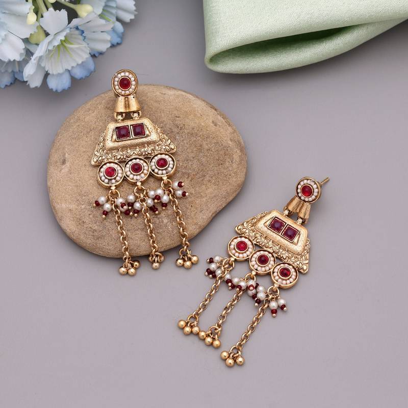 Rani color matte gold earrings