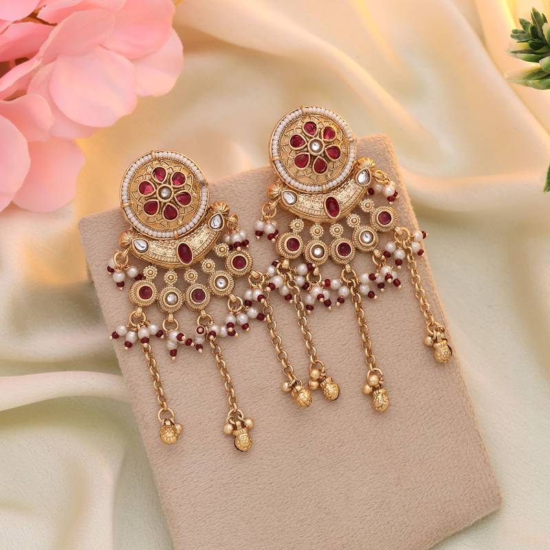 Rani color matte gold earrings