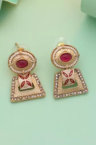 Rani color matte gold earrings