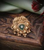 Pista green color matte gold rings