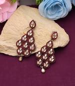 Magenta color antique earrings