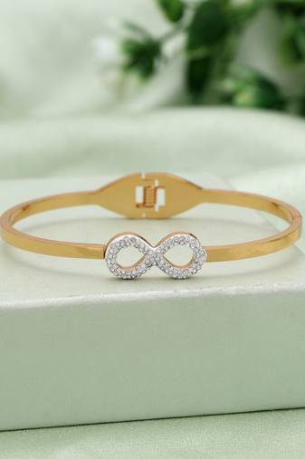 Gold color anti tarnish american diamond bracelet