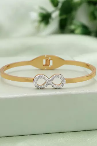 Gold color anti tarnish american diamond bracelet