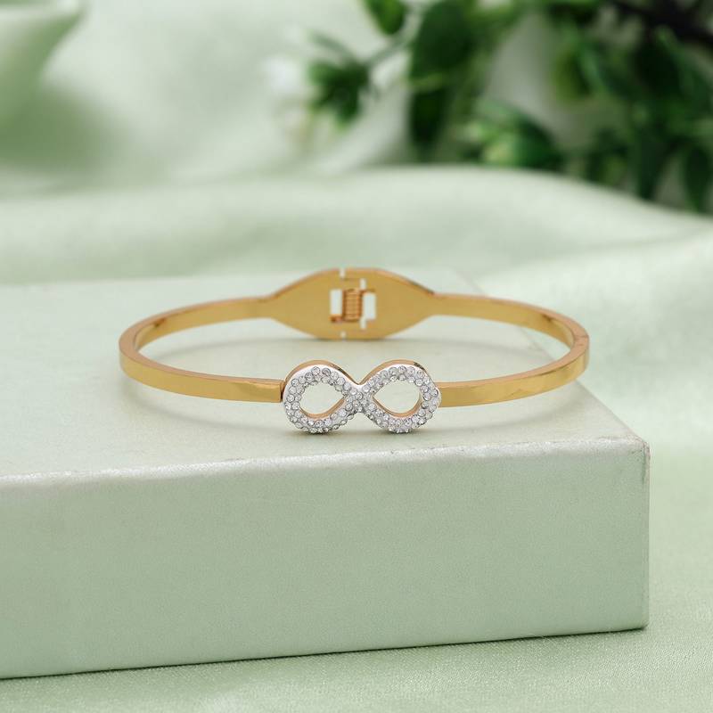 Gold color anti tarnish american diamond bracelet