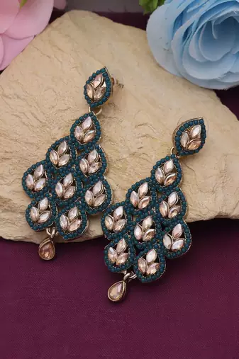 Turquoise blue color antique earrings