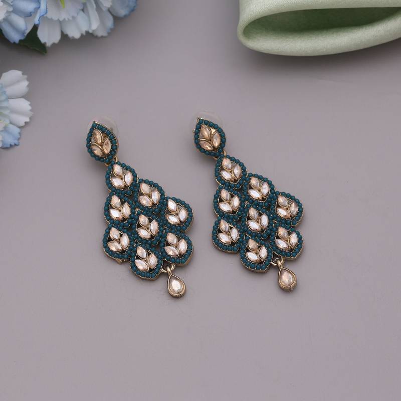 Turquoise blue color antique earrings