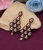 Maroon color antique earrings