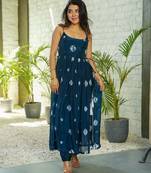 Navy blue dyed Kurta with Trousers