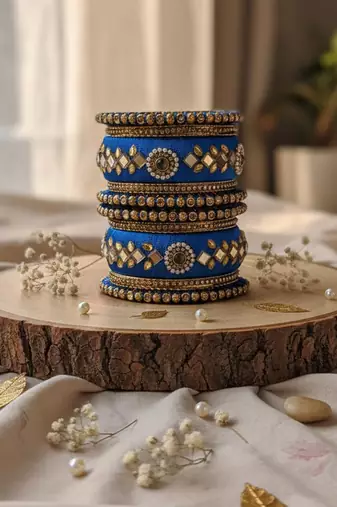 Blue color 1 set of thread bangle