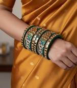 Green color 1 set of thread bangle