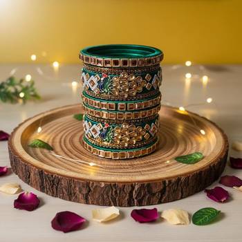 Green color 1 set of thread bangle 2