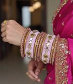 Pink color 1 set of thread bangle