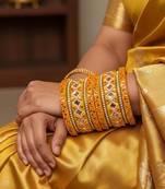 Yellow color 1 set of thread bangle