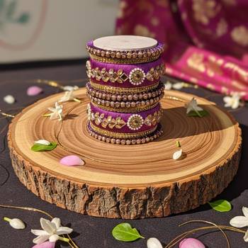 Purple color 1 set of thread bangle 1