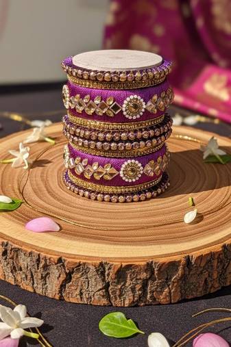 Purple color 1 set of thread bangle