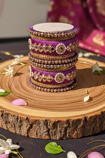 Purple color 1 set of thread bangle