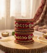 Maroon color 1 set of thread bangle