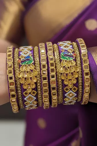 Purple color 1 set of thread bangle