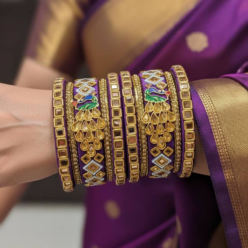 Purple color 1 set of thread bangle