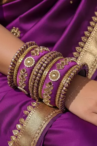 Purple color 1 set of thread bangle