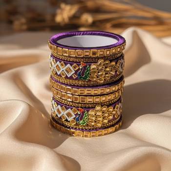 Purple color 1 set of thread bangle 2