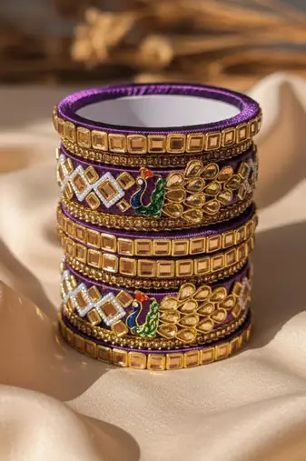 Purple color 1 set of thread bangle