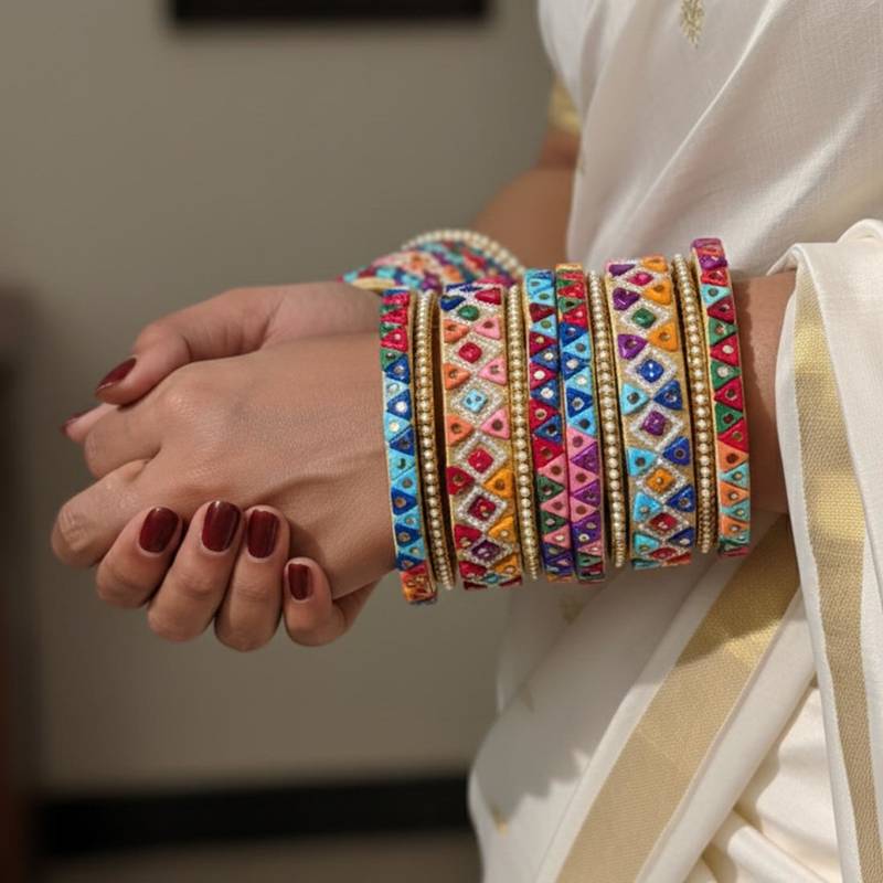 Multi color 1 set of thread bangle