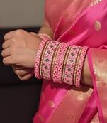 Pink color 1 set of thread bangle