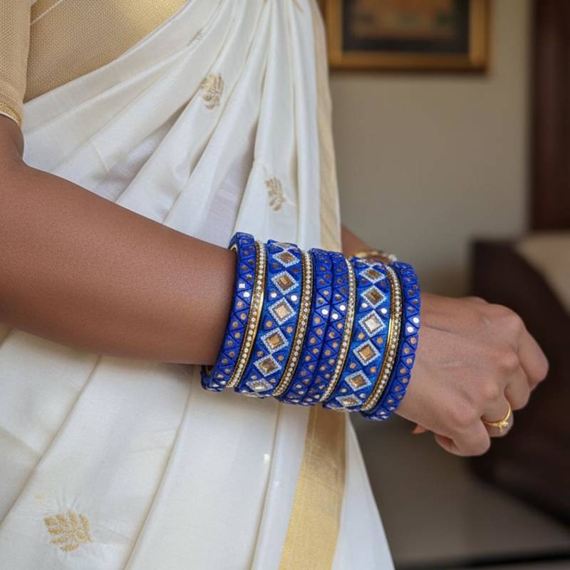 Blue color 1 set of thread bangle