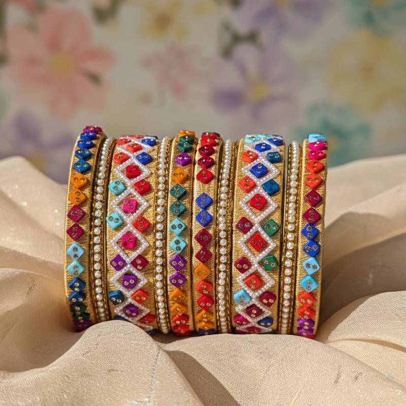 Multi color 1 set of thread bangle