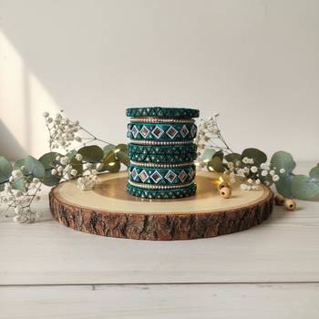 Green color 1 set of thread bangle 2