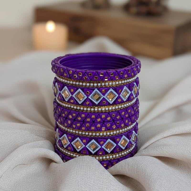Purple color 1 set of thread bangle