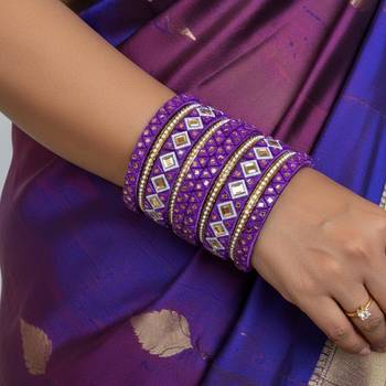Purple color 1 set of thread bangle 2
