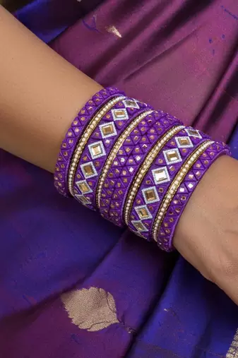 Purple color 1 set of thread bangle