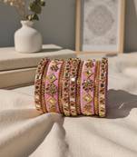Pink color 1 set of thread bangle