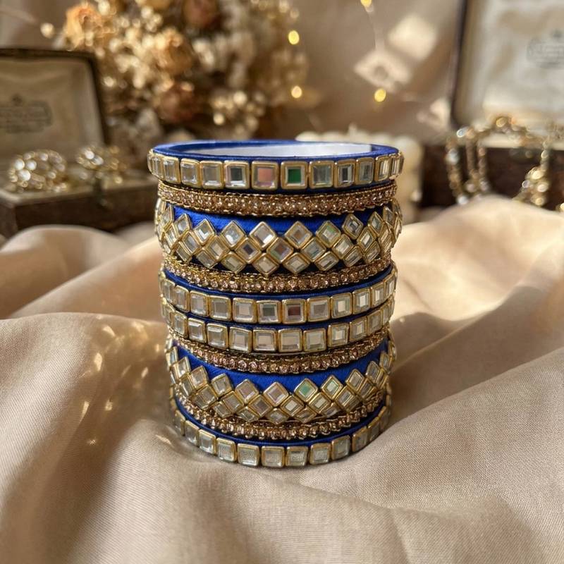 Blue color 1 set of thread bangle