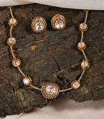 Gold plated kundan choker necklace set