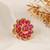 Gold plated kundan red stones ring