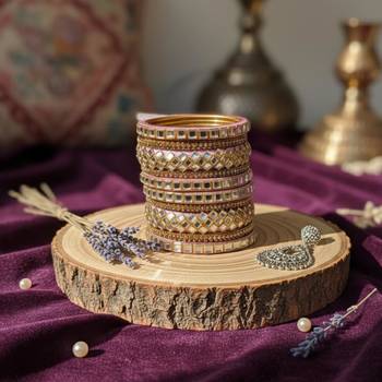 Pink color 1 set of thread bangle 2