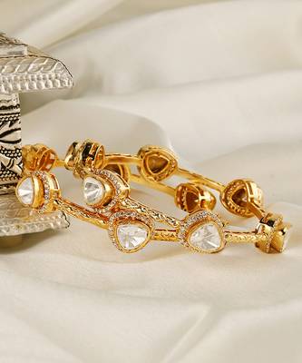 Gold plated kundan bangle 1