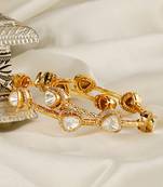 Gold plated kundan bangle