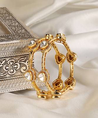 Gold plated kundan bangle 2